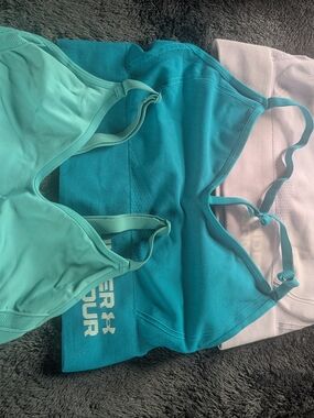 Under Armour Trio: Lavender (Very Light Lavender), Teal & Aqua Sports Bras